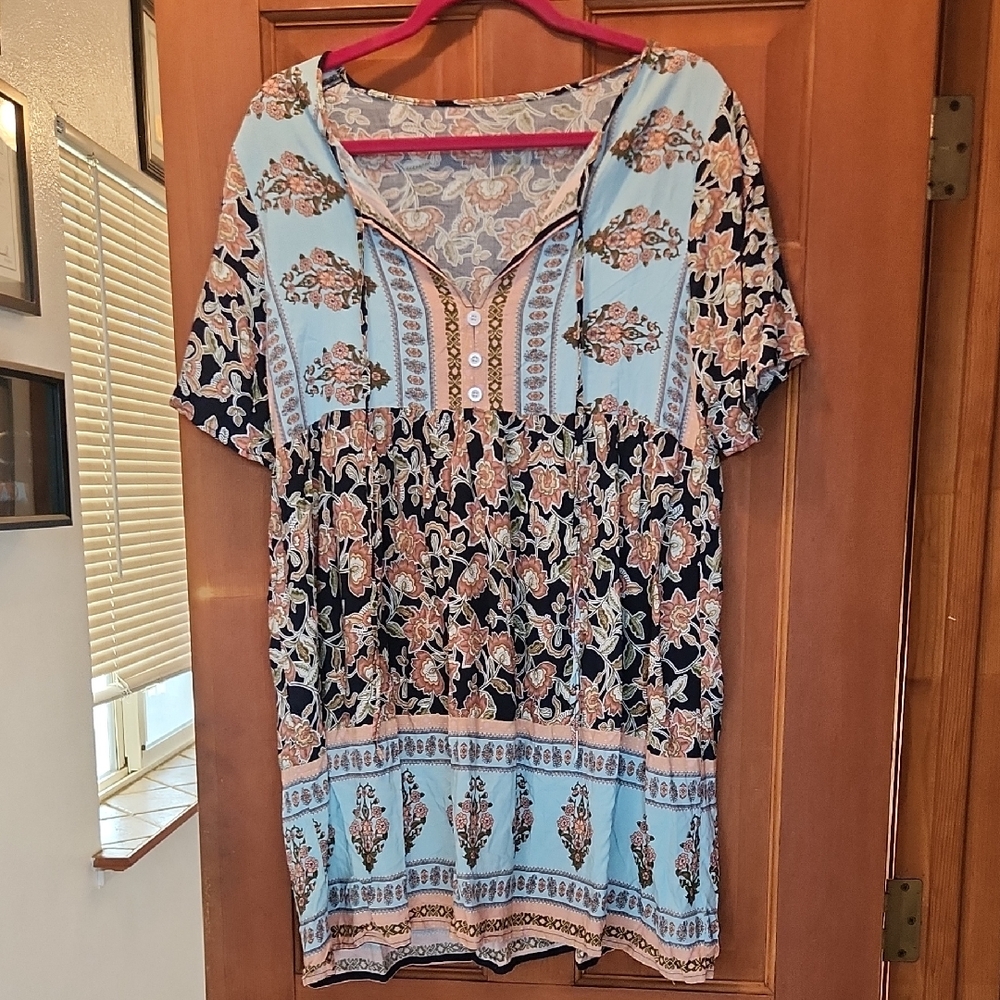 Floral Paisley Loosefit Flowy Midi Dress